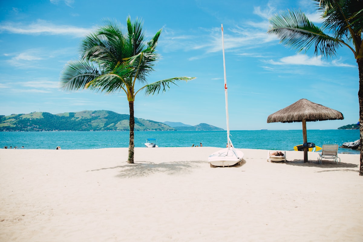 Turquoise ocean with golden sand